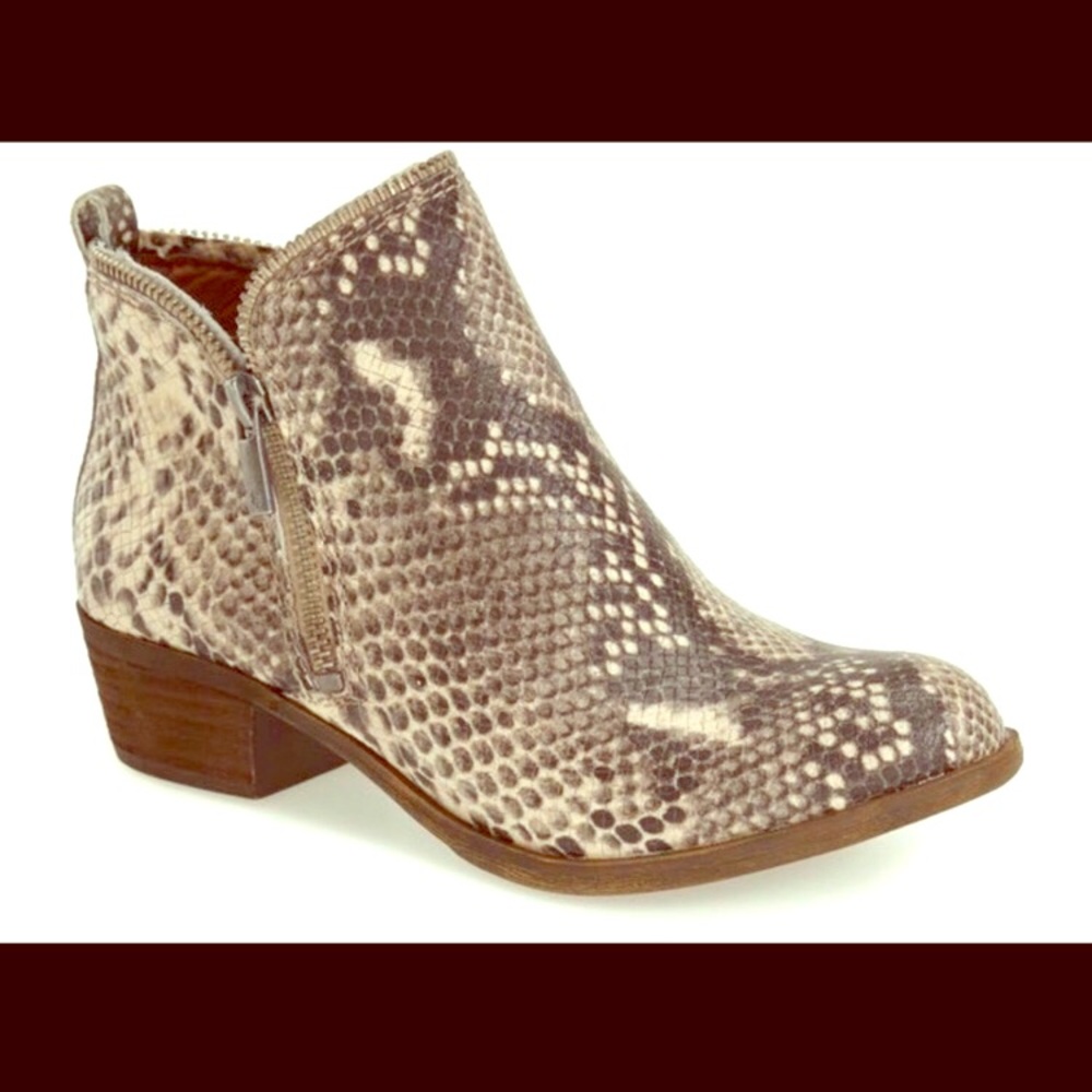 Lucky brand snakeskin leather bootie size 7